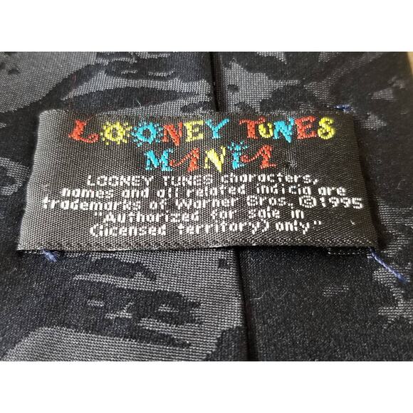 Looney Tunes Mania 1995 Tasmanian Devil Men's Tie Bugs Bunny Made in Korea Vtg - Picture 9 of 12